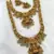 Elegant antique gold temple jewelry Necklace :: set - carved lakshmi design perfect for wedding & festive occasions