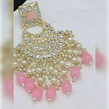 Royal pearl and crystal choker set - gold-plated wedding jewelry with earrings and ring 2