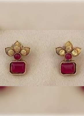 Antique gold ruby floral choker set - adjustable designer Necklace :: - traditional indian wedding jewelry collection 2