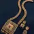 Antique gold-plated filigree Necklace :: set     traditional long haram with ruby accent