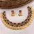 Antique gold temple coin necklace set with ruby & emerald stones - traditional south indian bridal jewelry set
