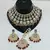 Kundan bridal jewelry set - maroon & crystal choker with earrings & maang tikka - traditional gold-plated wedding set