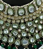 Kundan polki choker necklace set with earrings, tikka & maang tikka - handcrafted gold-plated bridal jewelry collection