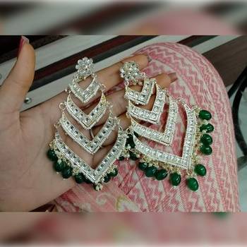 Elegant layered kundan pearl earrings - handcrafted multi-tier chandbaali jhumkas - bridal wedding statement jewelry 1