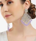 Luxurious purple chandelier earrings - traditional indian statement jewelry for wedding & festival elegance