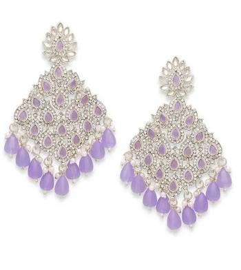 Luxurious purple chandelier earrings - traditional indian statement jewelry for wedding & festival elegance 3