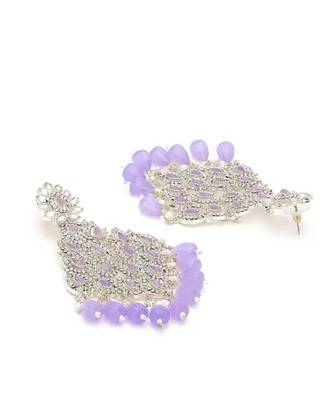Luxurious purple chandelier earrings - traditional indian statement jewelry for wedding & festival elegance 4