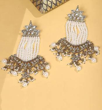 Victorian pearl tassel earrings - vintage-inspired silver chandelier earrings for wedding & festive wear 2