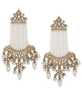 Victorian pearl tassel earrings - vintage-inspired silver chandelier earrings for wedding & festive wear 3