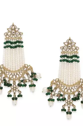 Victorian pearl tassel earrings - vintage-inspired silver chandelier earrings for wedding & festive wear