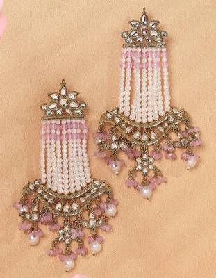 Victorian pearl tassel earrings - vintage-inspired silver chandelier earrings for wedding & festive wear 2