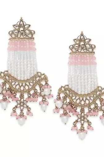 Victorian pearl tassel earrings - vintage-inspired silver chandelier earrings for wedding & festive wear