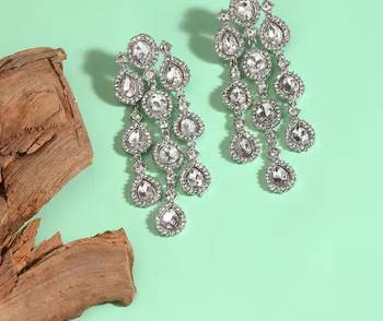 Luxurious lct gold cascade earrings - crystal-embellished statement earrings for wedding & festival glamour 1