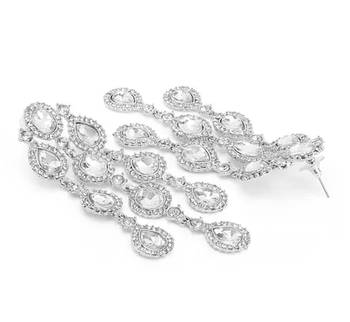 Luxurious lct gold cascade earrings - crystal-embellished statement earrings for wedding & festival glamour 3