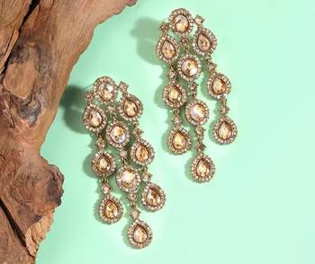 Luxurious silver cascade earrings - crystal-embellished statement earrings for wedding & festival glamour 2