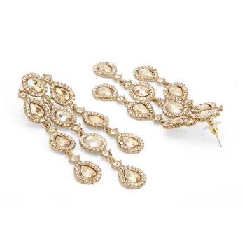Luxurious silver cascade earrings - crystal-embellished statement earrings for wedding & festival glamour 4