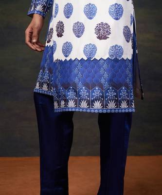 White stylish angrakha kurta set 4