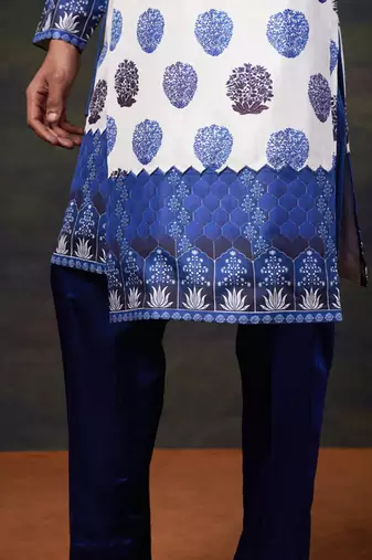 White stylish angrakha kurta set