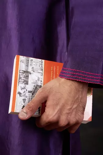 Purple thread work kurta pyjama set for men
