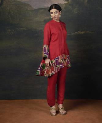 Organza coord red set 1