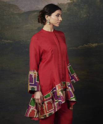 Organza coord red set 3