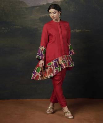 Organza coord red set 5