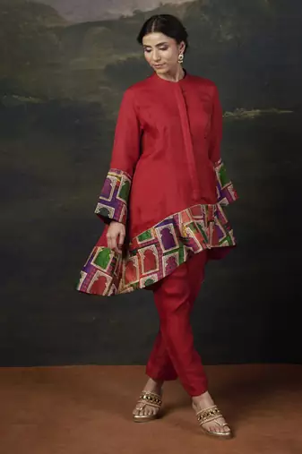 Organza coord red set