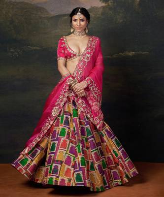 Heavy Zardosi Work Bridal Lehenga Set 1