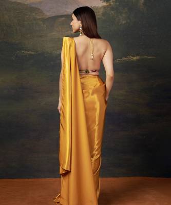 Liquid gold saree with cleopatra blouse 3