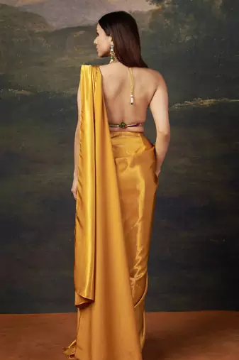Liquid gold saree with cleopatra blouse
