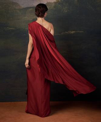 Stylish strapless hand-embroidered blouse with pre-draped saree 2