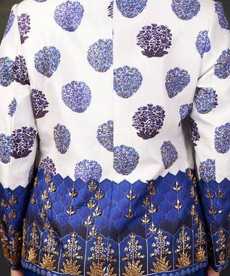 Hand embroidered coat with pre-draped saree 2