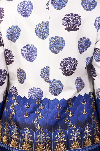 Hand embroidered coat with pre-draped saree