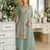 Sky embroidered faux georgette palazzo style salwar suit
