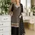 Black embroidered faux georgette palazzo style salwar suit