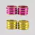 Brass multicolor stone stud bangle combo