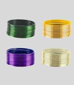 Brass  multicolor  plain bangle combo