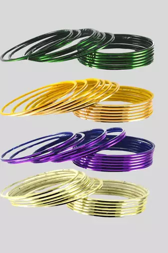 Brass  multicolor  plain bangle combo