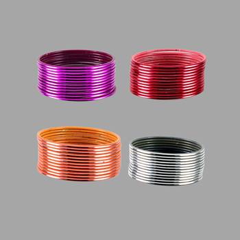 Brass  multicolor  plain bangle combo 1