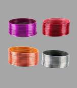 Brass  multicolor  plain bangle combo