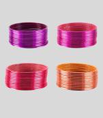 Brass  multicolor  plain bangle combo