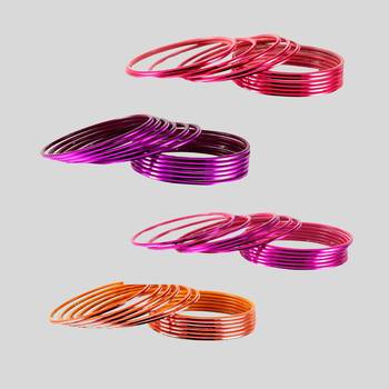 Brass  multicolor  plain bangle combo 2