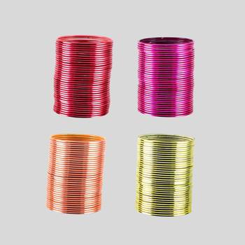 Brass  multicolor  plain bangle combo 1