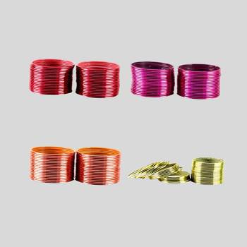Brass  multicolor  plain bangle combo 2