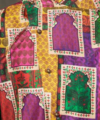 Multicolor Block Printed Silk kurta with pants 2