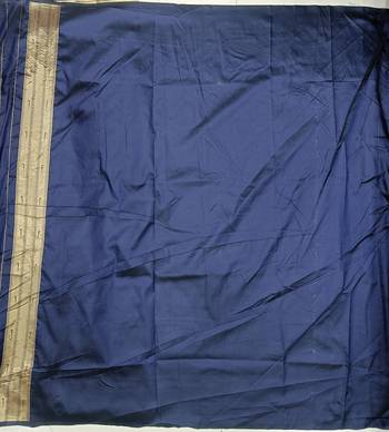 navy blue silk  blend floral zari weaving work paithani saree 5