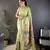 pista green silk blend floral zari weaving work paithani saree