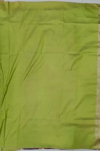 pista green silk blend floral zari weaving work paithani saree