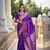 Violet soft banarasi silk blend meenakari weaving saree with unstitched blouse