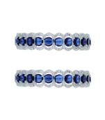 Rhodium plated blue synthetic stone zircon studded slide bangles  set of 2